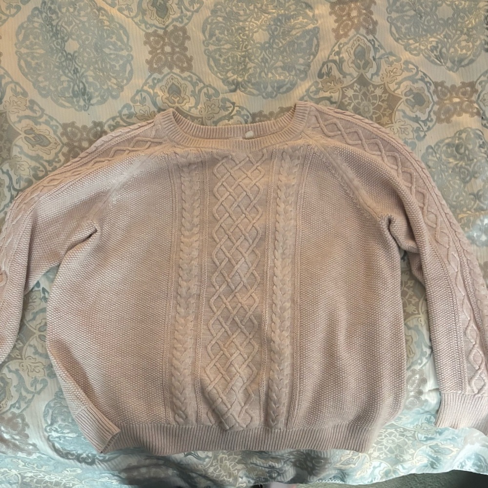 GAP Women's Cable Knit Sweater - Light Pink